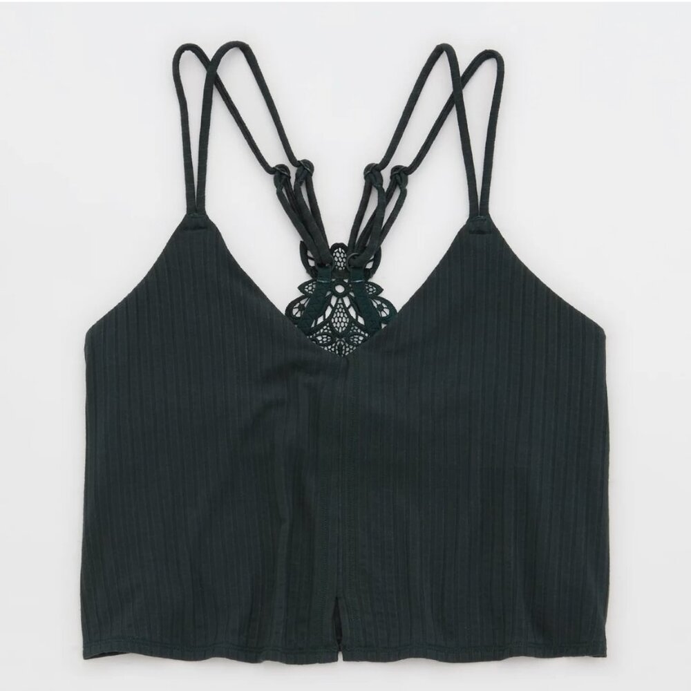 NWT Aerie Ribbed Crop Top Bralette Size L - Picture 8 of 9